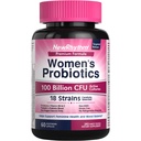 NewRhythm Probiotika til kvinder, P- 5- P, C-vitamin og økologisk tranebær, 100 Millioner CFU 18 Strops, Prebiotika & Vaginal Probiotika til fordøjelsesmæssig sundhed & PH Balance, 60 Kapsler, Ingen Mælk
