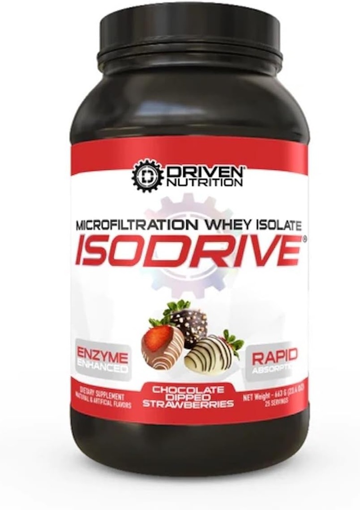 Driven Nutrition ISODRIVE Premium Whey Isolate (2 Pund, Chokolade Dipped Jordbær)