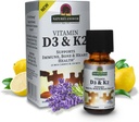 Nature Svar Vitamin D3 og K2, 0,5 oz - flydende ekstrakt orale dråber - understøtter immunforsvar, ben og hjerte sundhed - i en lækker olivenolie, Rosemary Oil, og Natural Lemon Base