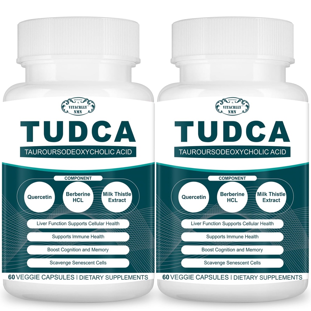 2200MG TUDCA Leverkosttilskud - Bile Salts Supplement Complex for lever Detox & Rense, Gallablære Cleanse, fordøjelsessygdomme 120 Kapsler