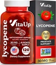Lycopene Kosttilskud til mænd - USA Made Prostata Kosttilskud til mænd med naturlig tomatekstrakt - Non- GMO Lycopene supplement til prostata, hud & antioxidant support - 120 Greve