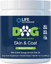 Life Extension Dog Skin & Coat - Hundemad supplement til sund hud og Coat - Omega-3 Fish Oil til hunde, Salmon Flavor, ingen kunstige farver eller flavors - 90 bløde tygger