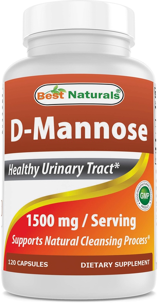 Bedste Naturals D- Mannose Kapsler - Urinvejssensning Supplement 1500mg / Servering - 120 Tæl