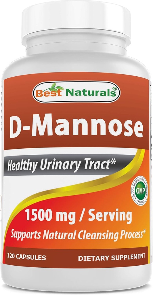 Bedste Naturals D- Mannose Kapsler - Urinvejssensning Supplement 1500mg / Servering - 120 Tæl