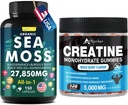 Sea Moss & Creatinine monohydrat Gummies Bundle 270 Count - Organic Sea Moss Black Seed Oil Aşhwagandha Ginger & Creatinine monohydrat (2 Pack)