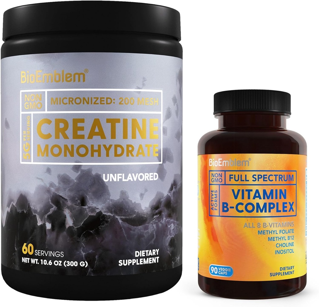 BioEmblem Vitamin B-Complex and Creatine Monohydrate Powder