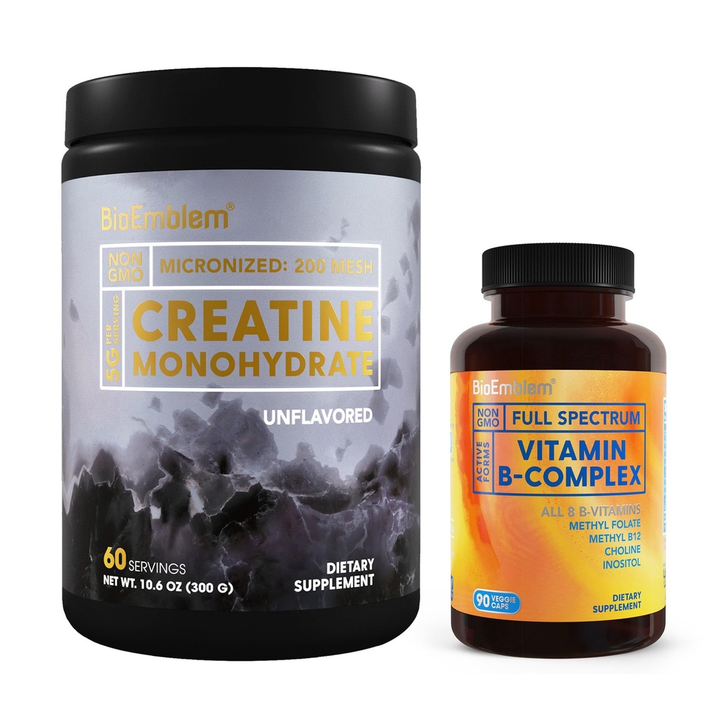 Bioemblem vitamin B- kompleks og Creatin monohydrat pulver