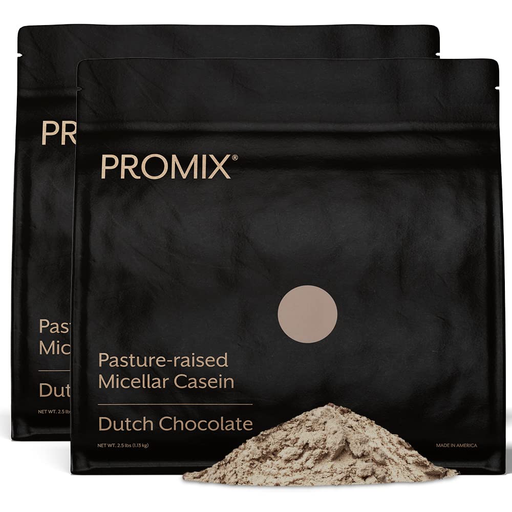 ProMix Nutrition Casein Protein Powder - Grass- Fed, Pasture Raised, Slow Release 25g Micellar Casein - 5,4g BCAAs Gluten Free, Sugar Free, Soy Free - Chokolade, 5lb