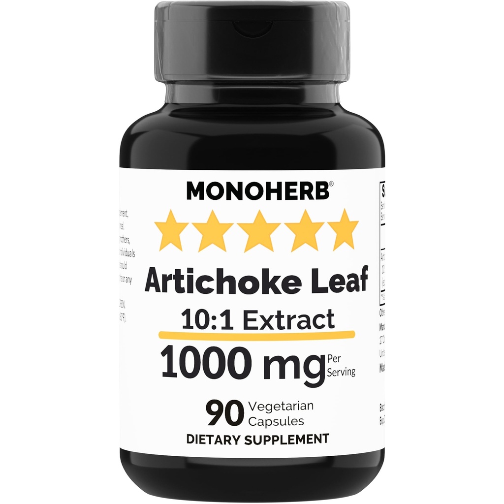 MONOHERB Artiskoke Leaf Extract 1000 mg - 90 Vegetariske kapsler