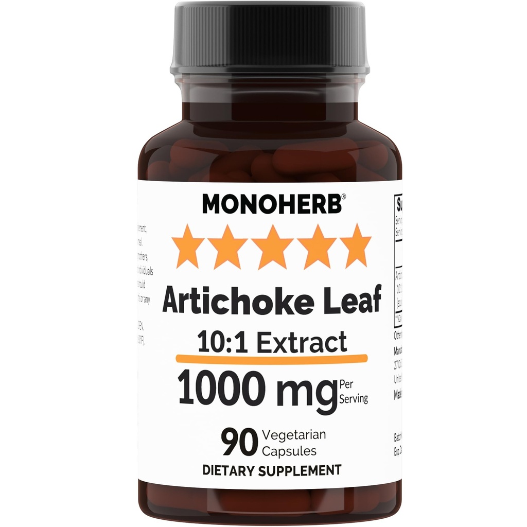 MONOHERB Artiskoke Leaf Extract 1000 mg - 90 Vegetariske kapsler