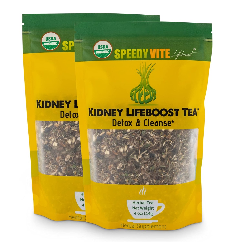 SpeedyVite Nyre Bstige LifeBoost Tea Herbal Supplement, USDA Organic Cleanses & Understøtter urinveje Tract Health, Marshmallow Root Mælkebøtte Goldenrod Juniper Hydrangea + Naturlig afvænning