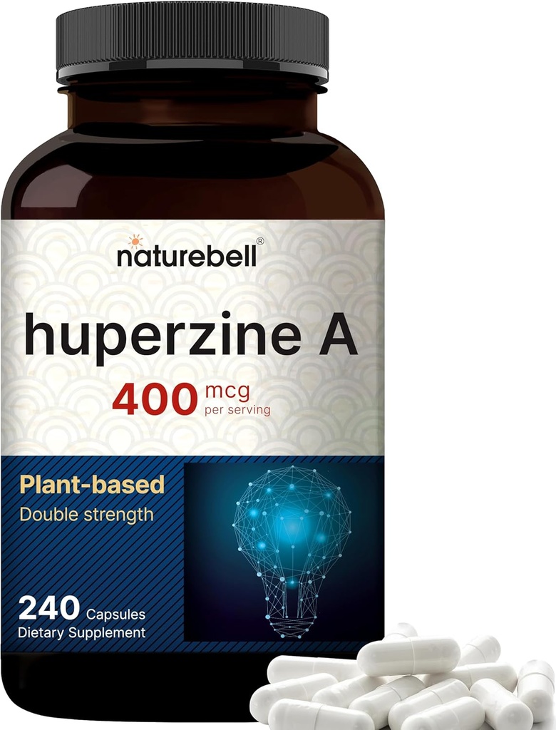 NatureBell Huperzine A 400mcg Per Serving, 240 Kapsler, (Huperzine A Supplement)