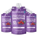 Designer Wellness Protein Smoothie, Real Fruit, 12g Protein, Low Carb, Zero Tilded Sugar, Gluten- Free, Non- GMO, Ingen kunstige farver eller flavors, Blandede bær, 12 Greve