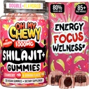 Pure Himalayan Shilajit Gummies - High Potency Gold Grade Resin - Energi Boost og immunforsvar for mænd og kvinder med Ashwagandha og Shatavari - 120 Gummy - Strawberry & Banana