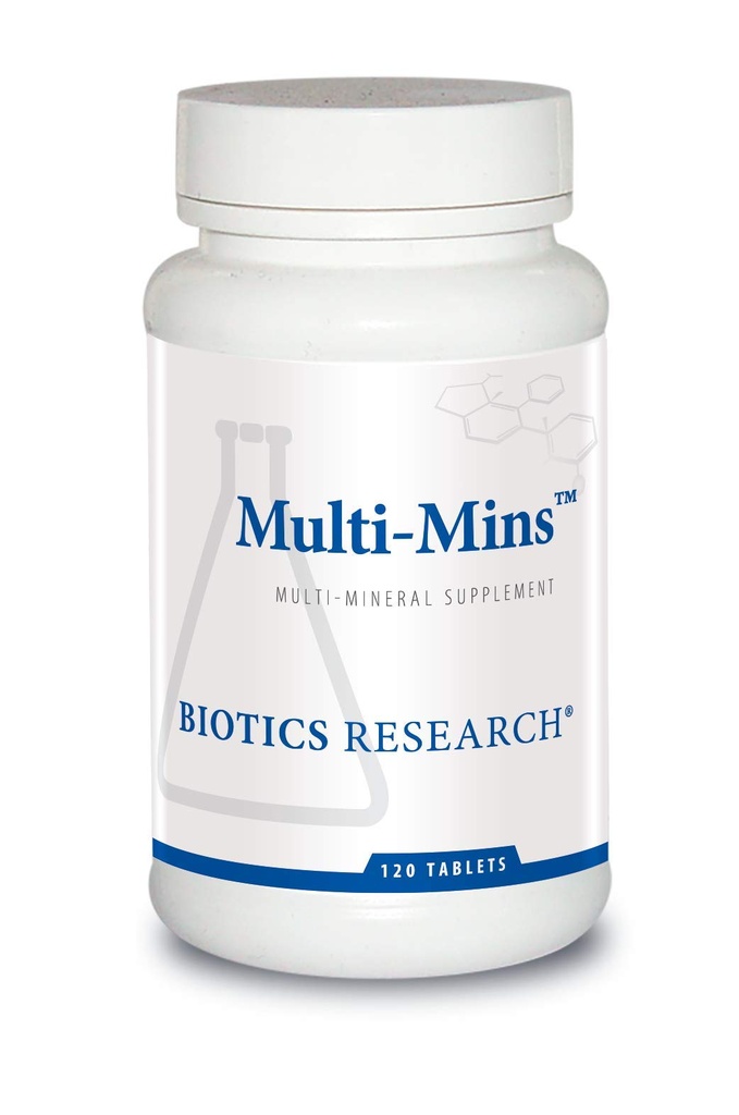 Biotics Research Multi- Mins (Potent Mineral Kombination) Bioavailable Multi Mineral Supplement med Mineral Chelates og Hel Food Trace Minerals. Magnesium, chrom, jod (120 tabletter)