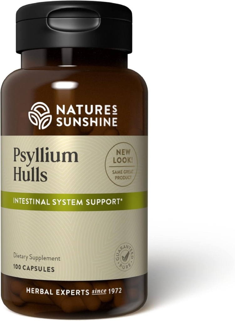 Nature 's Sunshine Psyllium Hull, 100 Capsules Measures 124; Organic Intestinal System Support er høj i Opløselige Fiber, hvilket letter processen for bortskaffelse af affald