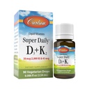 Carlson - Super Daily D3 + K2, 50 mcg D3 + 45 mcg MK- 7, Heart & Bone Health, 90 Liquid Drops, 2,54 ml