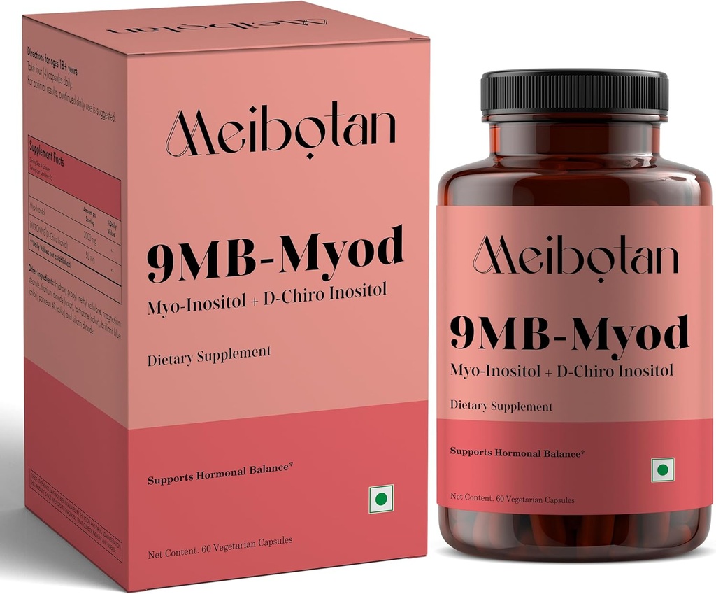 PCOS PCOD Supplement Myo-Inositol & D-Chiro Inositol | Hormonal Balance & Healthy Ovarian Function Support for Women | 60 Veg Capsule