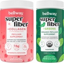 Bellway Super Fiber Powder + Collagen, Jordbær Lemonade Super Fiber + Grønne