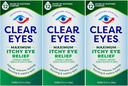 Clear Eyes Maximum Itchy Eye Relief Eye Drops, 0.5 Fl Oz (pakning med 3)