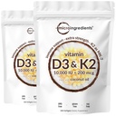2 Pack Vitamin D3 10000 iu Plus K2 (MK- 7) 200 mcg, 300 Virgin Coconut Oil Softgels