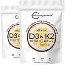 2 Pack Vitamin D3 10000 iu Plus K2 (MK- 7) 200 mcg, 300 Virgin Coconut Oil Softgels