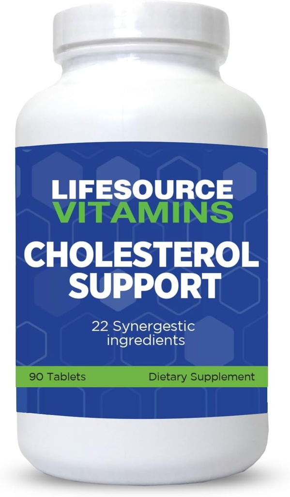 LifeSource Vitaminer Kolesterol Support - 28 Alle naturlige synergistiske ingredienser - Kolesterol & triglycerid Nedsænkning Support Det kan forbedre hjerte og hjerte Health90 tabletter