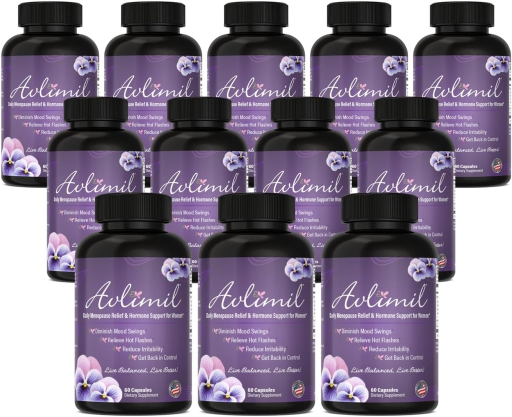 Hormonbalance & menopause; Relief fra Mood Swings, Hot Flashs, Night Sweats & Irritability - Isoflavoner, Black Cohosh, Hindbær, Valerian, Sage, Red Clover, Lemon Balm - 60 Greve (12)