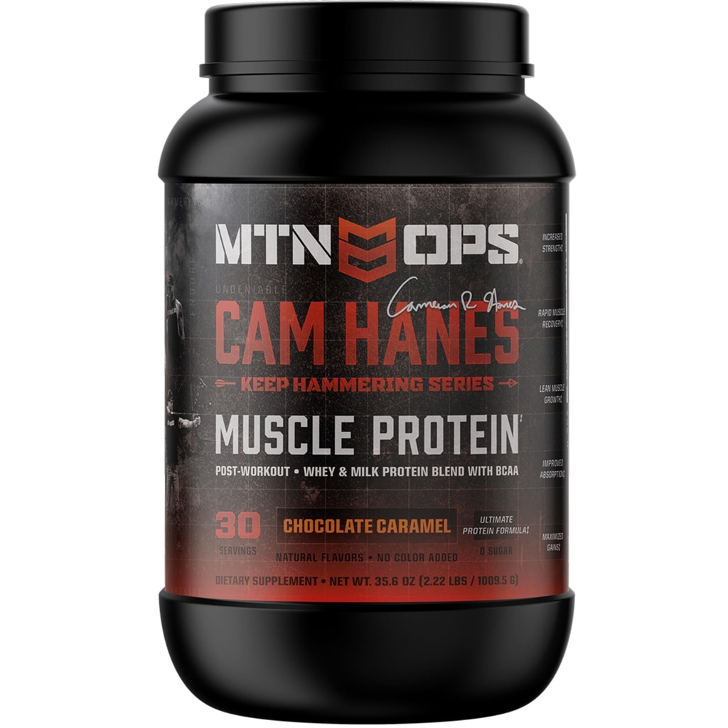 MTN OPS Magnum Whey Protein Powder, Chocolate Caramel | 23g Whey Protein, Whey Isolate & Concentrate, Muscle Recovery, Low Sugar, Gluten Free