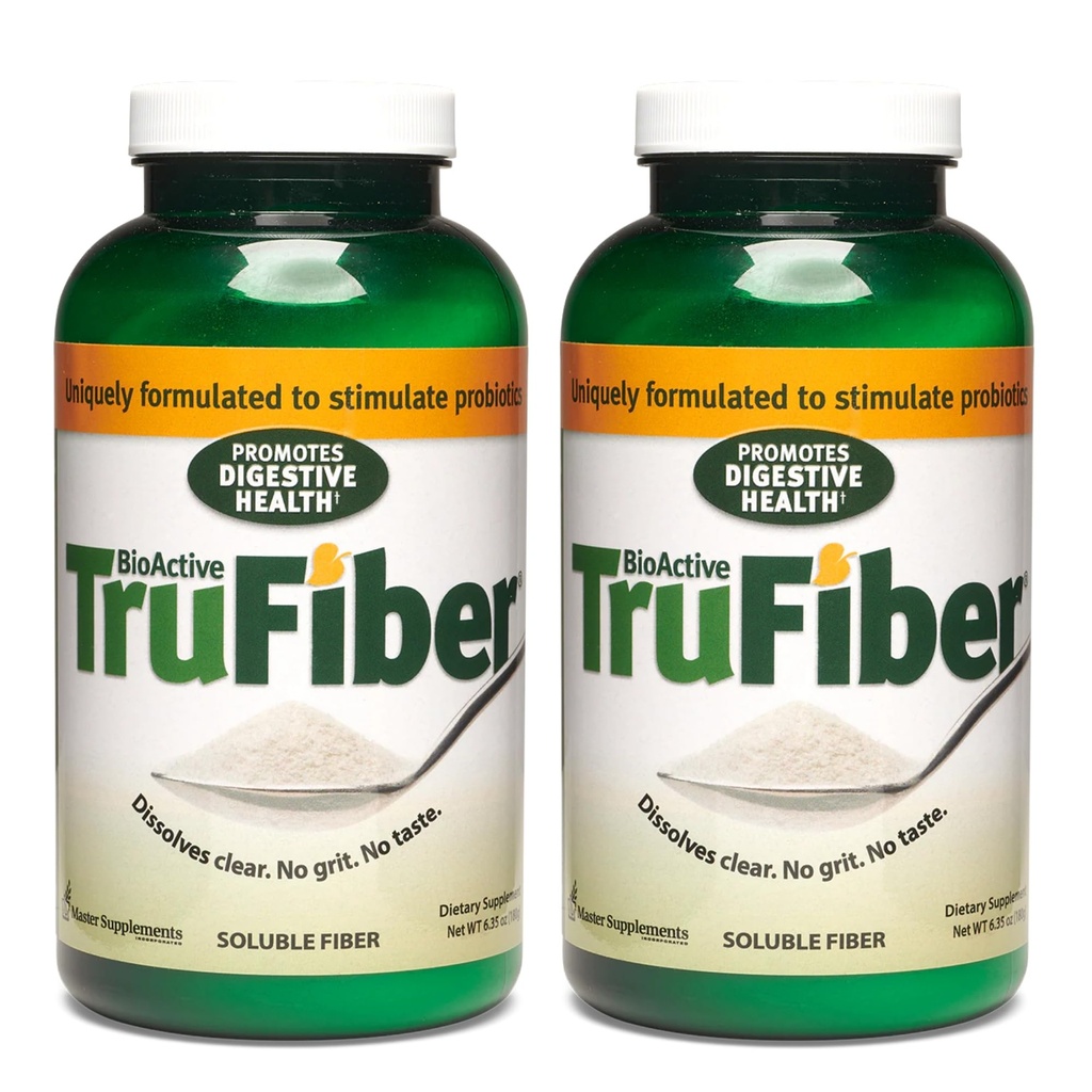 Master Kosttilskud TruFiber - 6.35 oz, pakke af 2 - Prebiotic Fiber til at hjælpe Boost Probiotic Growth - Understøtter fordøjelsessygdomme - Vegan, Gluten Free - 100 Total Serveringer