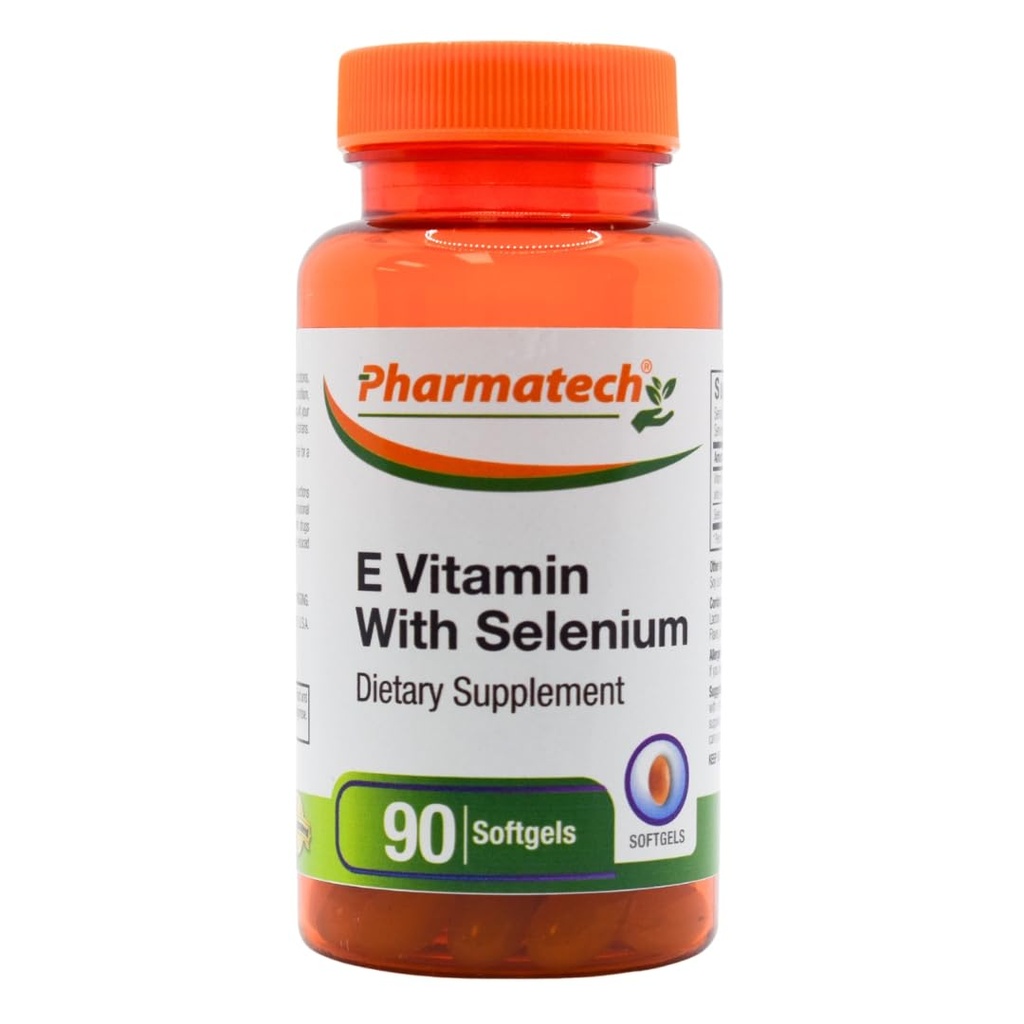 Vitamin E som dl- Tocopheryl acetat og d- Alpha- Tocopherol Plus Selenium, Antioxidant supplement, immunstøtte, understøtter sund hud, Gluten- fri, ikke-GMO, 90 softgels Made in USA