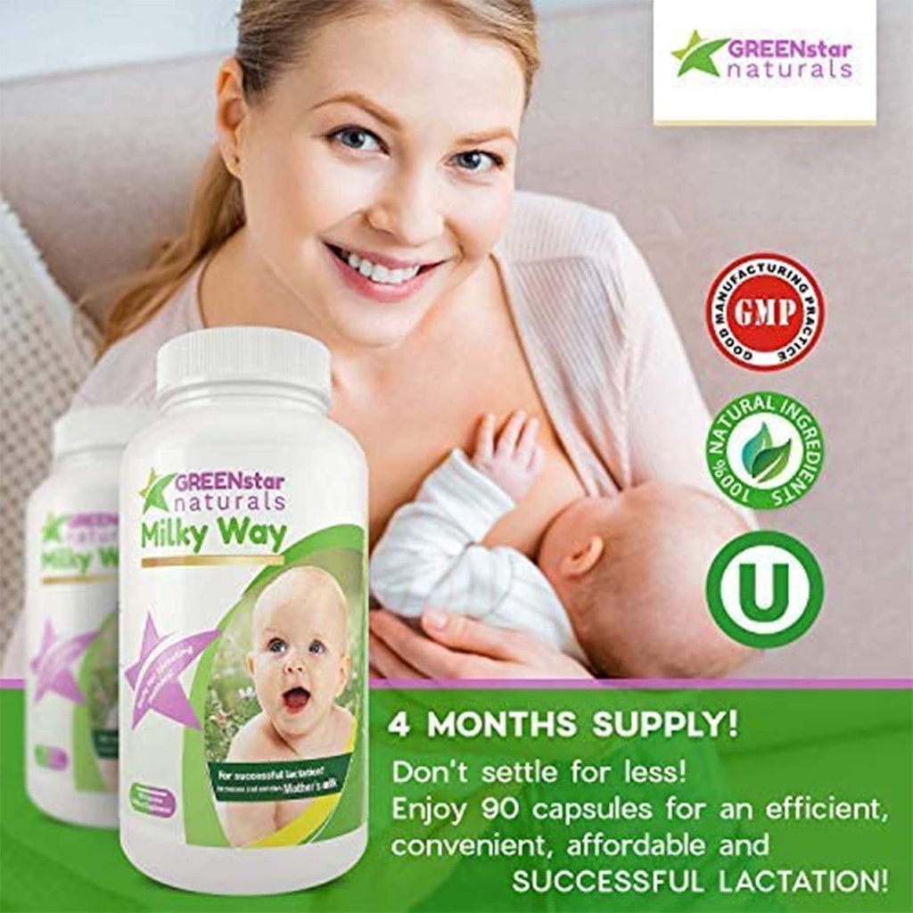 Amning Supplement Amning Støtte til øget brystmælk, Amning Supplement Kapsler med mælk tidsel Økologisk Bukkehorn Frø, Moringa Pulver, Brystmælk Postnatal Vitamin For mødre.