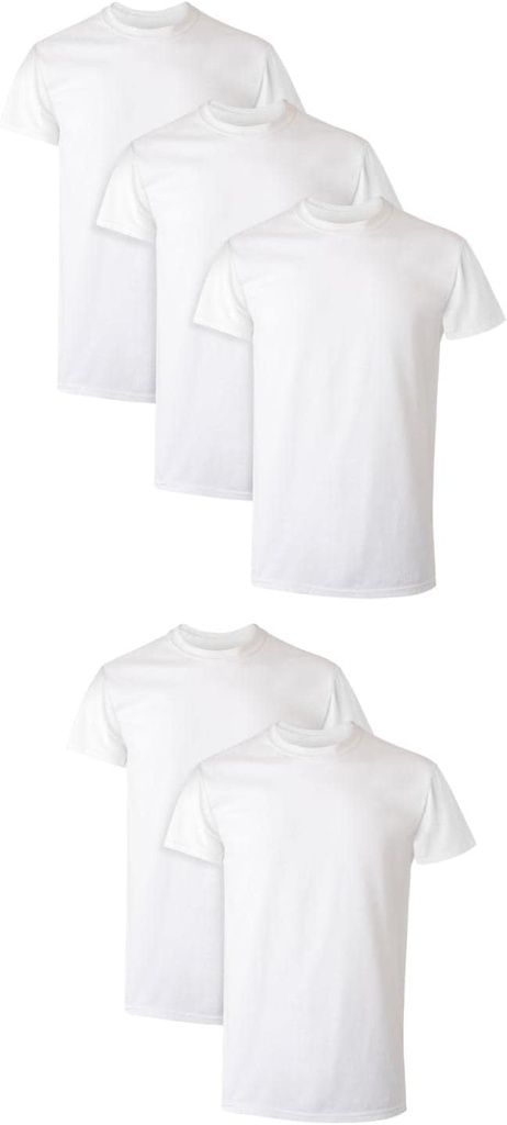 Hanes Men's Performance Undershirt, X-Temp Moisture-Wicking Crewneck, White 5-Pack