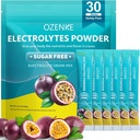 Elektrolyter Powder Pakker, 30 Sticks Hydration Pakker Sukker Gratis, Electrolyte Drink Mix Portable Elektrolyte Pakker til hurtig Hydration, 0 Sukker & 0 Kalorie, Passionsfrugt Flavor