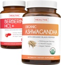 Spar $4 (11% Off) - Køb Organic Ashwagandha & Berberine HCL + - Nature 's Synergy Duo - Berberine (60 kapsler) - Organic Ashwagandha Root Powder 1350mg Serve (120 tabletter) Natural Adrenal Hjælp