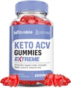 Justified Laboratories Microbio Keto ACV Gummies Extreme 2000MG Micro Bio Keto Gummies Apple Cider Vinticaria Formuleret med Pomegranate Beet Juice Powder B12 Vegan Non GMO 60 Gummys