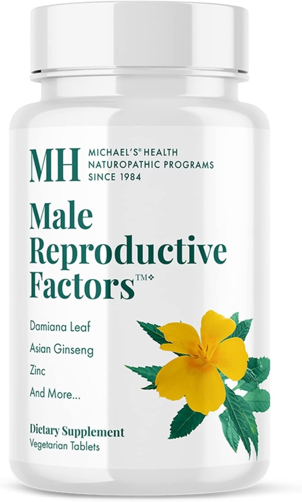 MICHAEL sundhed Naturopatiske programmer Mand Reproduktive Faktorer - 60 Vegetariske tabletter - Næringsstoffer til støtte Mand Fertilitet - Kosher - 40 Servering
