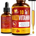 Canis & Catus 10- in-1 Multivitamin til hunde og katte - Daglig Glucosamin, B-vitamin, C & D3 Support - Flydende supplement med Cranberry & MSM - 2 oz