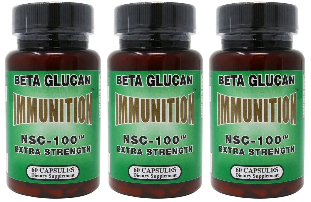 Nutritional Scientific Corporation Immunition NSC 100 Extra Strength MG Beta Glucan - 60 Count (3 Pack)