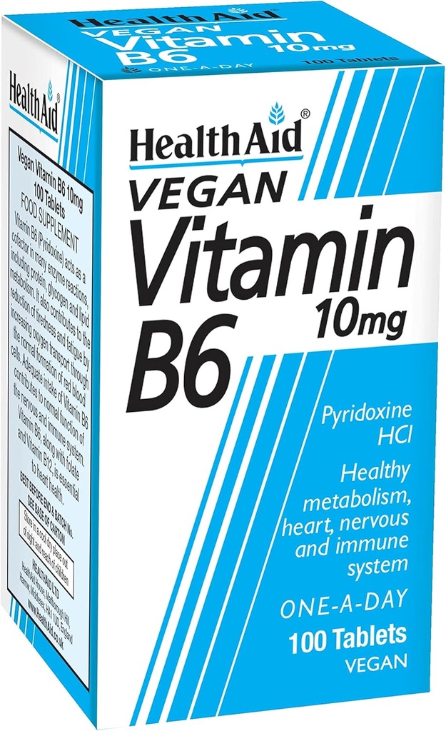 Sundhedsstøtte Vitamin B6 (Pyridoxin HCl) 10mg 100 tabletter