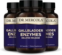Dr. Mercola Gallblære Enzymes - Gallblære & fordøjelsessygdomme Support - Inkluderer Pancreatic Protease, Amylase & Lipase - Non-GMO, Gluten- Free & Soy- Free - 90 Forsinkede Release Kapsler (90 Servere)