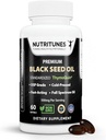 Black Seed Oil 3% Thymoquinone Standardized - Klinisk undersøgt, USP Grade, Cold- Pressed Nigella Sativa ThymoQuin, Non- GMO - 60 Softgels