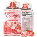 Collagen Peptid Gummies for Women & Men Sugar- Free, Multi Collagen Hydrolyzed w / 1500mg Protein Type I, II, III, V, X, 5000mcg Biotin, Methylerede B12, vitamin C A E D3 B6 for Huden hårnegle, Ben, 60Cts