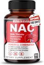 Nac Supplement N- Acetyl- L- Cysteine - Forbedret med Milk Thistle + Quercetin for optimal immunitet, luftveje, lever Wellness (180 greve (pakke med 1))
