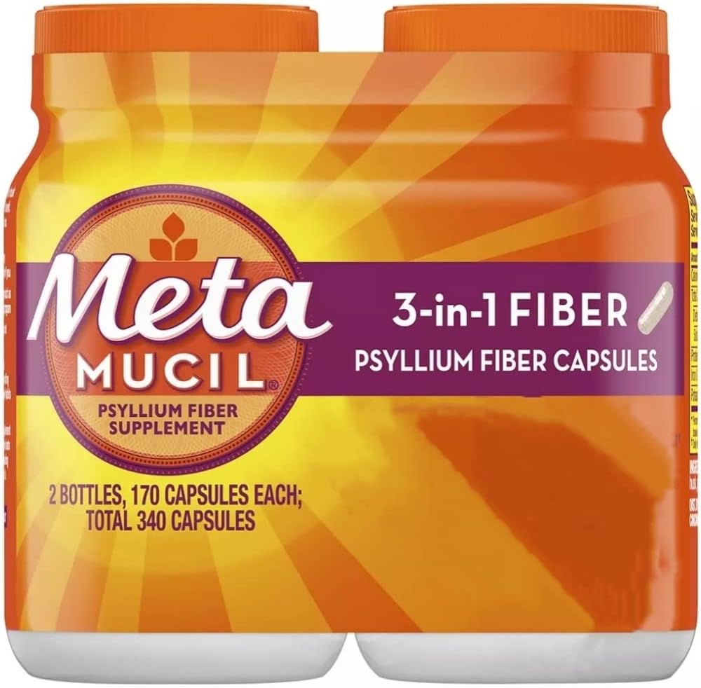 Metamucil Fiber Therapy for Regularity, Fiber Supplement, 340 Capsules