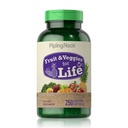 Piping Rock Fruits and Veggies Supplementary 124; 250 Capsules Measures 124; Superfood Fruit and Grøntsager Vitaminer for voksne