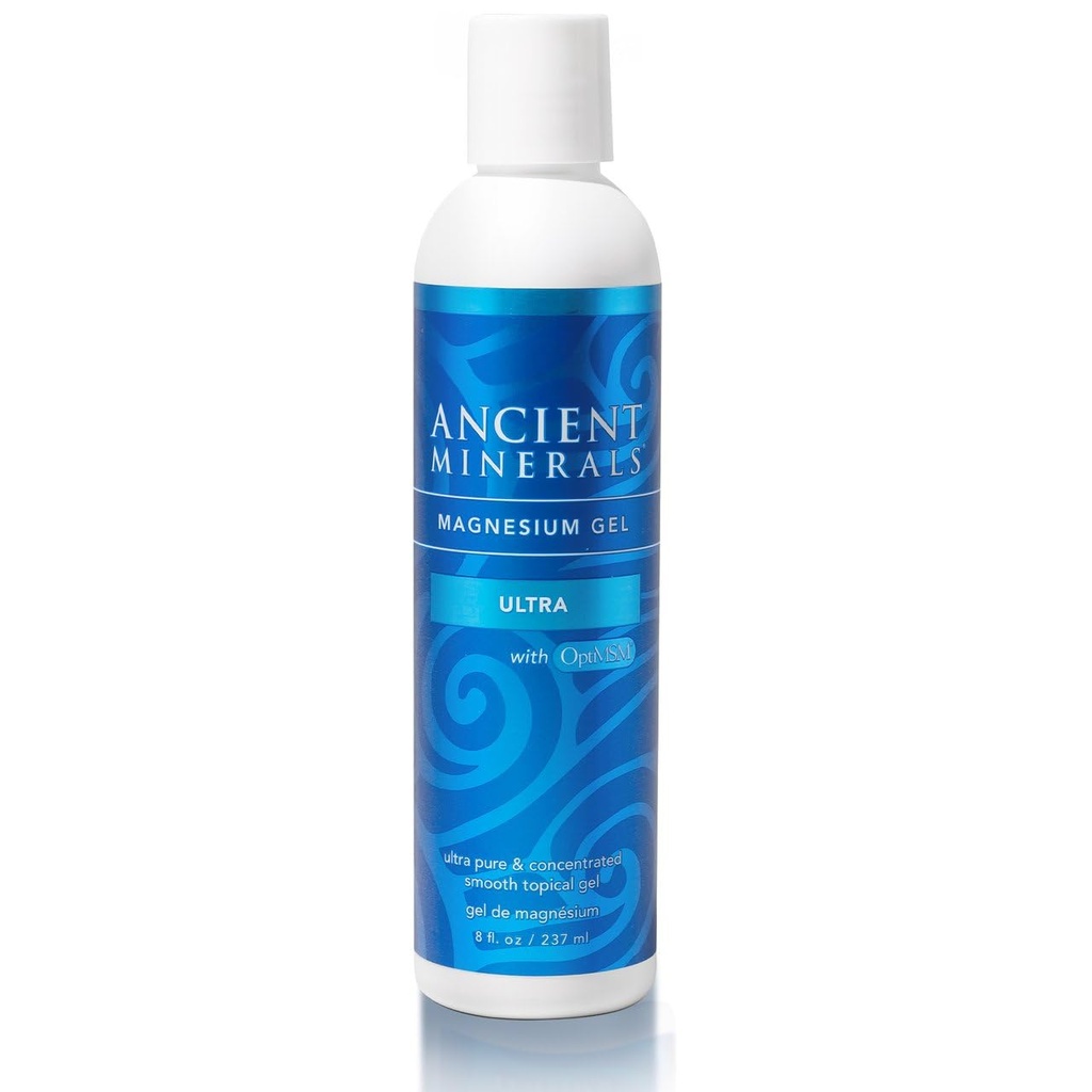 Antikke mineraler Magnesium Gel Ultra med OptiMSM og Aloe Vera - tematisk Magnesium Gel Formel med MSM Best Used for Massage and Topical Application (8oz)