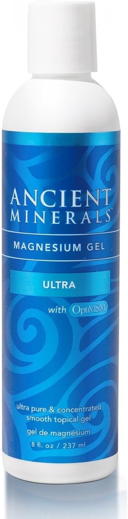 Antikke mineraler Magnesium Gel Ultra med OptiMSM og Aloe Vera - tematisk Magnesium Gel Formel med MSM Best Used for Massage and Topical Application (8oz)