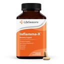 LifeSeasons Inflamma- X Joint & Tissue Support - Understøtter Muscle Comfort, Inddrivelse & Fleksibilitet - Urteformel med gurkemeje, Bromlein, Protease - 60 kapsler