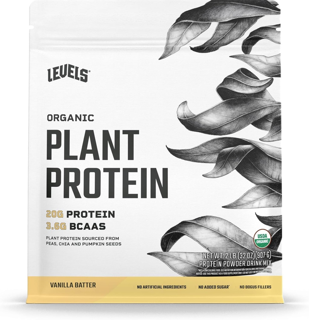 Nivels Organic Plant Protein, 20G of Protein, No Artificials, Vanilla Batter, 2LB